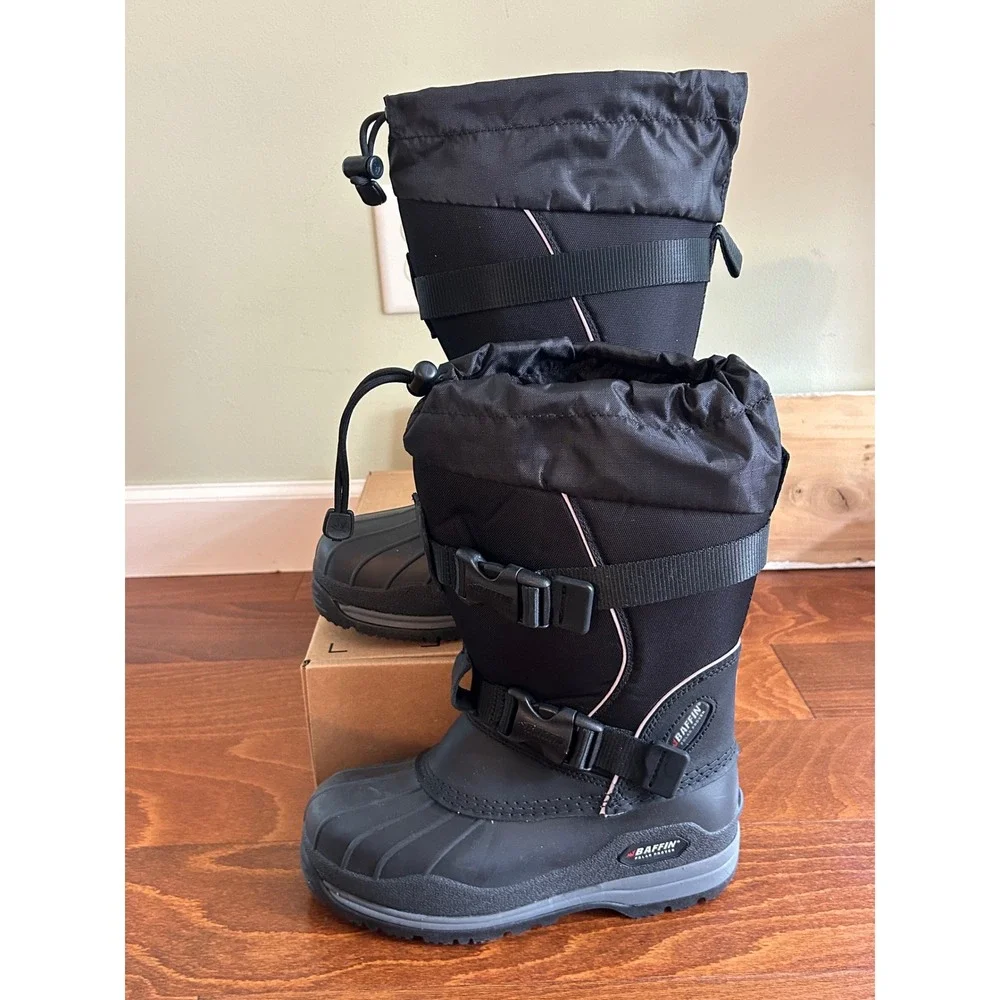 Baffin Polar Proven Black Winter Snow Boots Mens Size 7 Buckle Insulated NEW